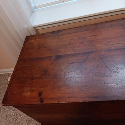LARGE WOODEN ANTIQUE CHEST FROM PHILADELPHIA