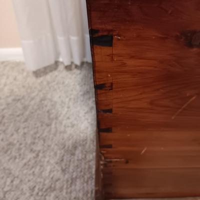 LARGE WOODEN ANTIQUE CHEST FROM PHILADELPHIA
