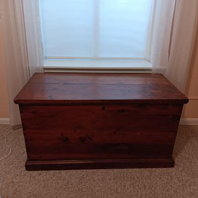LARGE WOODEN ANTIQUE CHEST FROM PHILADELPHIA