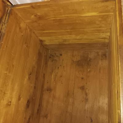 LARGE WOODEN ANTIQUE CHEST FROM PHILADELPHIA