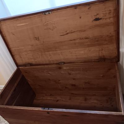 LARGE WOODEN ANTIQUE CHEST FROM PHILADELPHIA