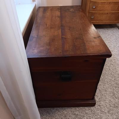 LARGE WOODEN ANTIQUE CHEST FROM PHILADELPHIA