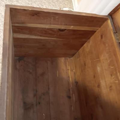 LARGE WOODEN ANTIQUE CHEST FROM PHILADELPHIA