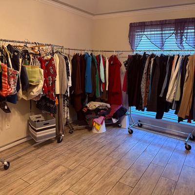 Sale Photo Thumbnail #50: - Clothing racks are not included. shelving under racks with trashcans are not included. 
Sizes: 2x - 3x

NO CHERRY PICKING or taking ONLY the items you want and leaving the rest or you will be banned! Please arrive with enough time to load. Bring boxes/a