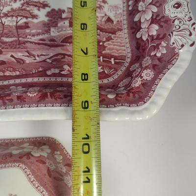 Sale Photo Thumbnail #1181: Spode England Porcelain Covered Vegetable Bowl- 'Pink Tower' Pattern