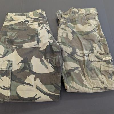 Two Pair Of Camo Pants 34 x 30 & 38 x 30 Lot 10