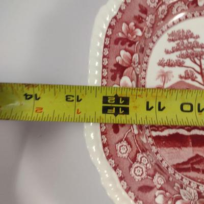 Sale Photo Thumbnail #1190: Three Spode England Porcelain Serving Platters- 'Pink Tower' Pattern