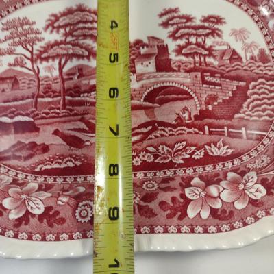 Sale Photo Thumbnail #1191: Three Spode England Porcelain Serving Platters- 'Pink Tower' Pattern