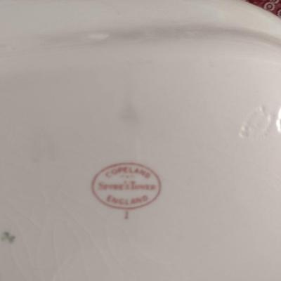 Sale Photo Thumbnail #1186: Three Spode England Porcelain Serving Platters- 'Pink Tower' Pattern