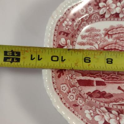 Sale Photo Thumbnail #1187: Three Spode England Porcelain Serving Platters- 'Pink Tower' Pattern