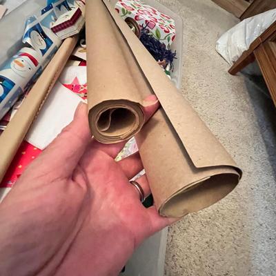 Lot 295 Long box of Christmas gift wrap & bags