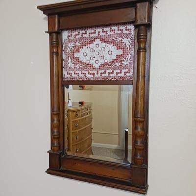 ANTIQUE WALL MIRROR WITH HAND CRAFTED DOLIE