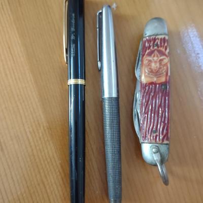 FOUNTAIN PENS, POCKET KNIFE, INK