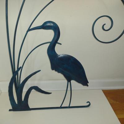 Sale Photo Thumbnail #1238: Metal Architectural Decor- Crane Design- Approx 58" Tall.  Item was an insert for glass door.