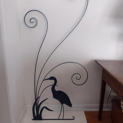 Sale Photo Thumbnail #1236: Metal Architectural Decor- Crane Design- Approx 58" Tall.  Item was an insert for glass door.