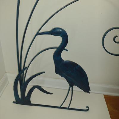 Sale Photo Thumbnail #1239: Metal Architectural Decor- Crane Design- Approx 58" Tall.  Item was an insert for glass door.