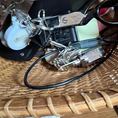 Lot 308 Basket of office supplies