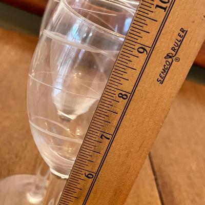 Lot 338 Swirl etched wine glasses