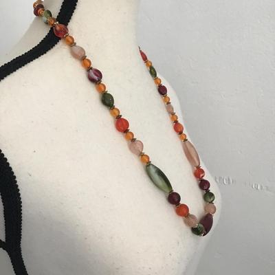 Sale Photo Thumbnail #215: Beautiful vintage, Faux beaded multicolored necklace. Please see attached photos.