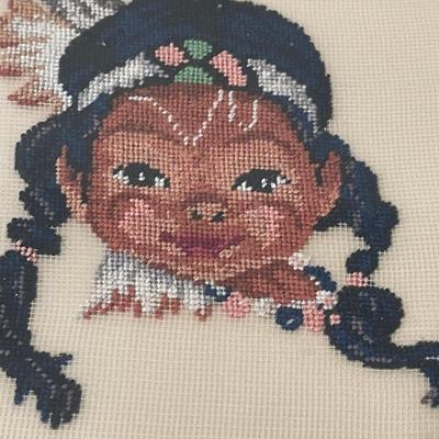 lot 402 Native American Children Cross stitch