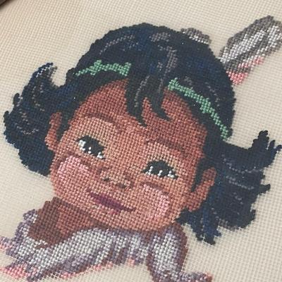 lot 402 Native American Children Cross stitch