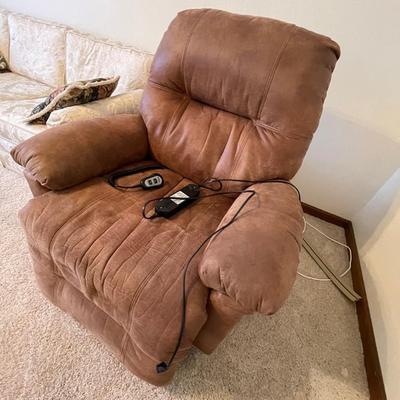 lot 406 Brown Suede Lift chair