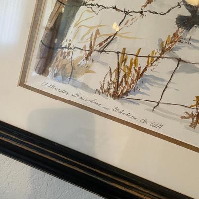 lot 408 Winter farm scene print