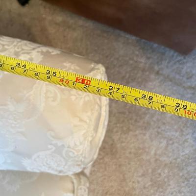 lot 411 White couch with tapestry pillows