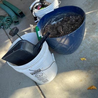 lot 459 Buckets of garden supplies