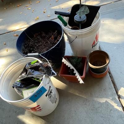 lot 459 Buckets of garden supplies