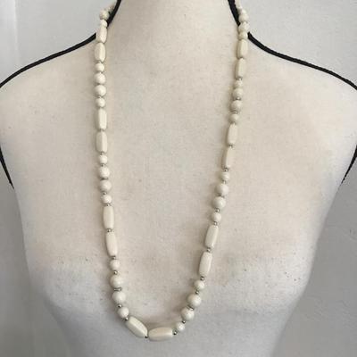 Sale Photo Thumbnail #228: Very nice white faux beaded necklace. Please see attached photos.