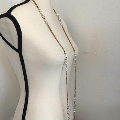 Sale Photo Thumbnail #232: Beautiful vintage, Sarah Coventry, faux pearl and gold tone. Long necklace. Please see attached photos.