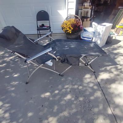 FOLDING ADJUSTABLE LOUNGER, LAMP AND UMBRELLA