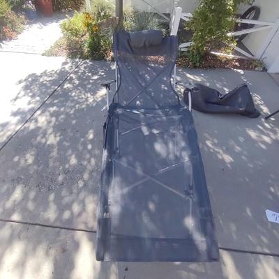 FOLDING ADJUSTABLE LOUNGER, LAMP AND UMBRELLA