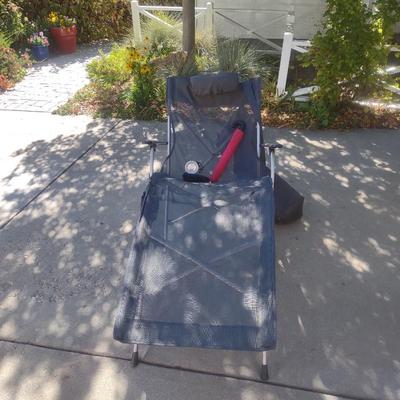 FOLDING ADJUSTABLE LOUNGER, LAMP AND UMBRELLA