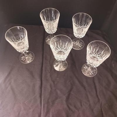 5 WATERFORD CRYSTAL STEMMED GLASSES