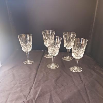 5 WATERFORD CRYSTAL STEMMED GLASSES