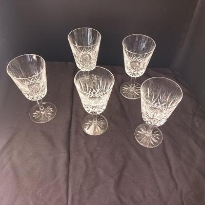 5 WATERFORD CRYSTAL STEMMED GLASSES