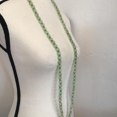Sale Photo Thumbnail #100: Vintage with clear and green beaded necklace. Please see attached photos.
