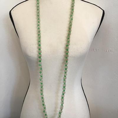 Sale Photo Thumbnail #99: Vintage with clear and green beaded necklace. Please see attached photos.