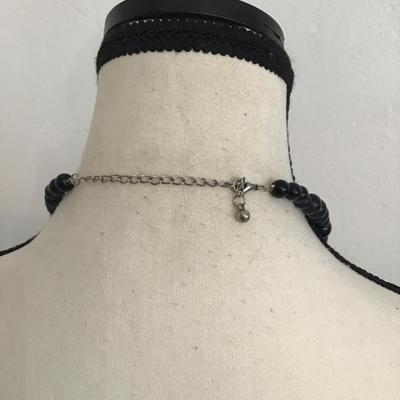 Sale Photo Thumbnail #117: Beautiful chunky black beaded choker style necklace. Please see attached photos.