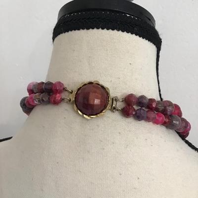 Sale Photo Thumbnail #129: Beautiful, vintage, multi strand, faceted, purple, and pink beads. Please see attached photos.