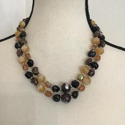 Sale Photo Thumbnail #132: Very nice  vintage costume jewelry, necklace with plastic and glass beads multicolor please see attached photos