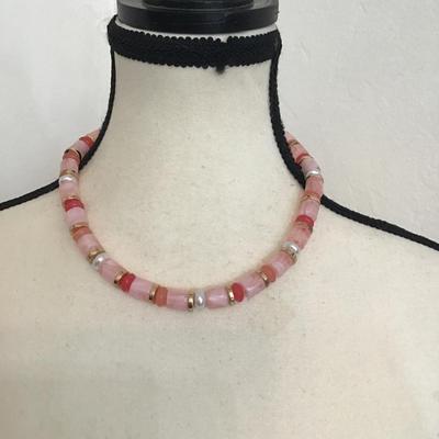 Sale Photo Thumbnail #139: Cute pink beaded choker. Please see attached photos.