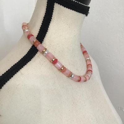 Sale Photo Thumbnail #140: Cute pink beaded choker. Please see attached photos.