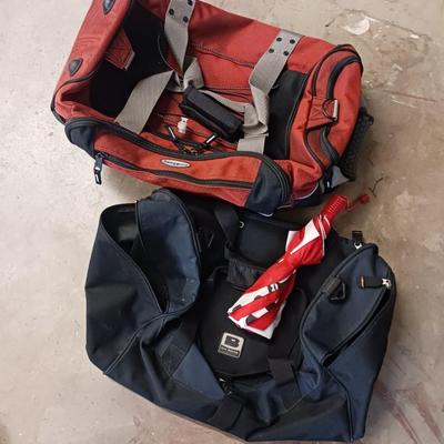 SAMSONITE AND ANOTHER SOFT SIDED BAG PLUS AN UMBRELLA