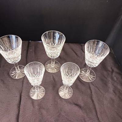 2 DIFFERENT SIZE WATERFORD CRYSTAL STEMMED GLASSES