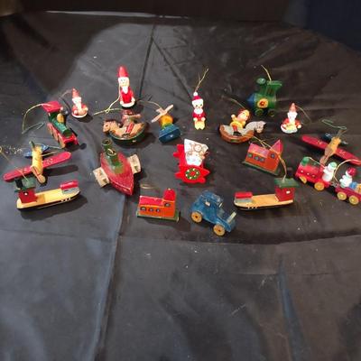 HAND CRAFTED WOODEN CHRISTMAS ORNAMENTS FROM OTHER COUNTRIES
