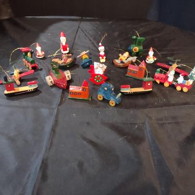 HAND CRAFTED WOODEN CHRISTMAS ORNAMENTS FROM OTHER COUNTRIES