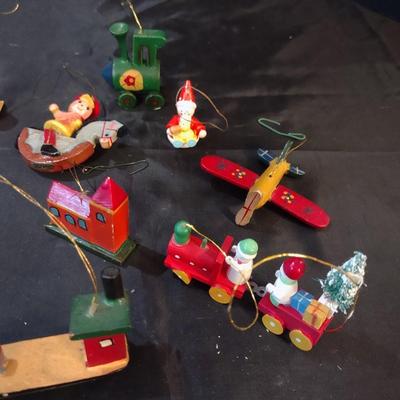 HAND CRAFTED WOODEN CHRISTMAS ORNAMENTS FROM OTHER COUNTRIES